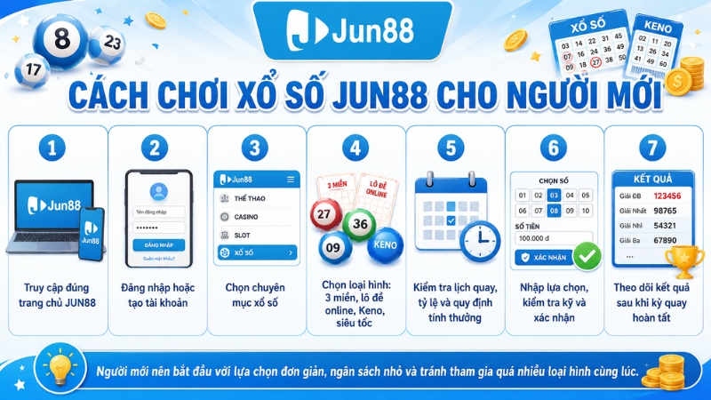 Cách Chơi Xổ Số JUN88 Cho Người Mới