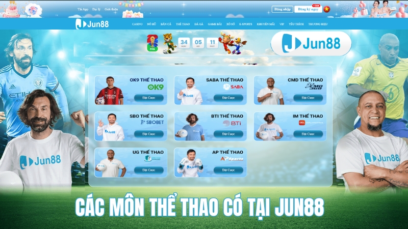 Các Môn Thể Thao Có Tại JUN88